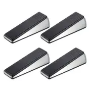 4 Pcs 1.3" Door Stopper for Bottom Door Stop Wedge Non-Slip, Zinc Alloy Silver