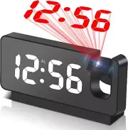 Projection Alarm Clocks for Bedrooms,LED Digital Clock with 180° Rotatable