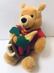 Disney Winnie The Pooh Bear 10" Pooh Gardner With Veggies Plush Lovey Animal