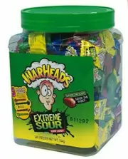 903478 744G Tub Of Warheads Extreme Sour Fruit Flavoured Hard Candy Wrapped