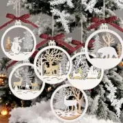 Winter Wonderland Christmas Ornaments - 6 Pack Farmhouse Rustic Winter