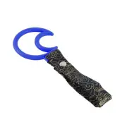 Car Accs JDM Moon Shape TSURIKAWA Blue Ring Black Clouds Nylon Handle Strap X1