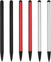 6pcs Dual Head Stylus Touch Pen Tablet Pen Capacitive 2 in 1 Stylus Compatible with i-Phone Compatible with Samsung Three Colors