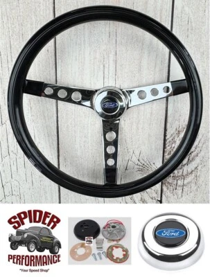 1969 Ford F-100 F-250 F-350 steering wheel BLUE OVAL 15" HIGH GLOSS