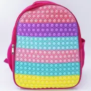 POP It Backpack Anime real Rainbow Color Push Bubble Teenager Laptop Pink Book Bag Schoolbags Funny Family Game MULTI 16 Inches