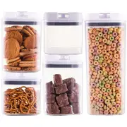 5pc Avanti Flip Top Storage Container Set w/ Lid Stackable Pantry/Kitchen White