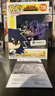 Elizabeth Maxwell Signed Funko Pop MHA Midnight #736 JSA COA w/Pop Protector