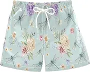 [RPLIFE] Kids Swimming Trunks, Anti-Chafe Swim Trunks Boys 2 T, Dragonflies