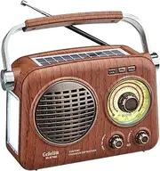 Gelielim Portable Radio Retro, AM FM Shortable Radio with Best Reception, Small Vintage Radio with Bluetooth Speaker, Rechargeable/Solar/Battery Radio, Supports TF Card/USB Player, Emergency Torch