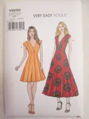 Vogue 9292 Very Easy Dress Dickey Pattern Princess Seams 6-14 16-22 UC FF