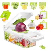 Catzon Vegetable Chopper with 8 Blades Multifunctional Veggie Cutter-White