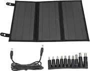 30W Portable Solar Panel Charger, Fast Charging Foldable Power Panel for Camping, Hiking, Emergency, Compatible with Laptops and Smartphones, Outdoor Power Panel (Black)