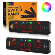 2X AUXBEAM 4 Gang RGB Slim LED Touch Switch Panel Car Marine Boat Control System (for: Subaru)