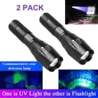 2Pcs Ultra Violet Light Inspection Torch UV Blacklight Tracking 395nm Flashlight
