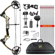 TOPOINT M1 15-70LB COMPOUND BOW ARROW HUNTING TARGET ARCHERY FOREST CAMO QUIVER