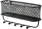 Luxshiny 1 PC Hook Rack Hanger Holder Coat Rack Hooks for Storage Wall Shelf Hanging Shelf for Wall Mount Modern Room Storage Rack Shelves Storage Shelving Rack Shelf Iron Black