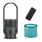 Bladeless Tower Fan and Air Purifier Combo, True HEPA Filter 99.97% Smoke Dus...