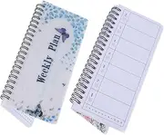 Generic 2pcs Weekly Planner Notepad with Tearable Pages Portable Coil Notebook for Efficient Task and Travel Stylish Cover for Daily Work Organization