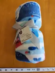 Parent's Choice SEA LIFE 30x40 Baby Blanket Printed Plush Throw Whale Seahorse