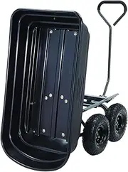 Leefasy Garden Cart Wheelbarrow Garden Wagon Dump Cart for Lawn, Outdoor, Beach, Construction
