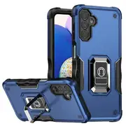 For Samsung Galaxy A14 5G Case, Military Grade 360 Degree Rotating Metal Magnetic Ring Car Mount Holder Kickstand Shockproof Heavy Duty Cover (Navy Blue)