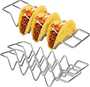 Garneck 3 Pcs Tortilla Stand Taco Bracket Taco Holders Griddle Taco Rack Soft Shell Taco Holder Baking Taco Holder Taco Accessories Taco Rack for Oven Taco Shells Stainless Steel Silver