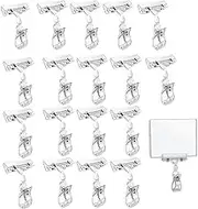 10 Pieces Clear Sign Clips Plastic Merchandise Rotatable Pop Clip Sign Holder Stand,Double Display Clips for Retail, Baskets, Cards, Swivel Price Clips Clothing Rack Signs Tag Clothing Rack Signs
