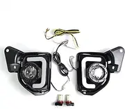 Binxind 2Pcs LED 12V ABS Car Fog Lamp DRL Daytime Running Light for 2014 2015 2016 2017 2018 with Turn Signal