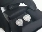 【CHANEL】 CHANEL Coco Mark Heart Earrings 23B ABB632 B14143 Silver White Crysta