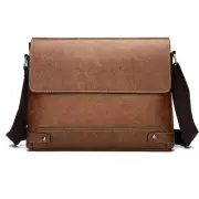 Messenger Bags for Men - Small PU Leather Crossbody Bags C Khaki Medium Size