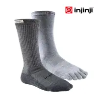 在飛比找蝦皮商城優惠-【INJINJI】男款吸排/羊毛中筒健行襪組 [石墨灰] 男