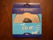 Verbatim 700MB 52X 80-Minute Digital CD-R Discs 10-Pack - NEW CD-R