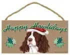 Happy Howlidays Springer Spaniel Christmas Holiday Dog Sign 5"x10" Plaque 272
