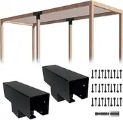 Pergola DIY Kit,2 Pcs 3-Way T-Angle Corner Brackets Elevated Wood Stand with Screws for 4"x4"(Inner Size:3.5"x3.5") Wood Beams,Pergola,Garden,Lumber&Metal Gazebo…