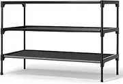 Shoe Rack, 3 Tier Metal Stackable Small Shoe Rack, Footwear Storage Shoe Racks Storage, Dust Proof Fabric Shoe Shelf for Closet, Hallway, Entryway