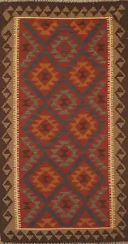 Reversible Kilim Kelim Runner Rug Handwoven Tribal Hallway Carpets 3x7 ft.