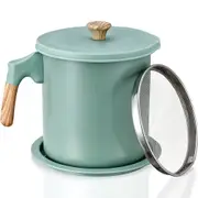 1.4L 1.7L Bacon Grease Container with Strainer Oil Storage Container with Coaster Tray Dishwasher Safe Oil Keeper