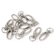Bag Clasps Lobster Swivel Trigger Clips Snap Hook 32mm Long Silver Tone 10pcs