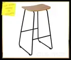 Wooden Bar Stool Black Metal Cafe Bar Stackable Backless Stools Dining Chairs