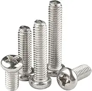 10PCS 304 Stainless Steel 6-32 Cross Pan Head Machine Screw Metric Thread Round Head Bolt(1-7/8")