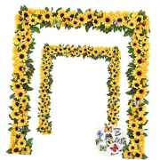 8 Pack Artificial Sunflower Garland Decor, Sunflower Vines Hanging 8 Pc Yellow