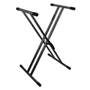Crown Soundart Deluxe Heavy Duty X-Style Double Braced Height Adjustable Keyboard Stand (Black)