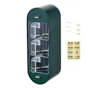 1 Set Seasoning Storage Box No Punching Grid Design Seasoning Storage Wall Hanging Drawer Type Spice
