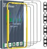 [Ferilinso] 4 Pack Screen Protector for Samsung Galaxy S24 with 4 Pack Tempered Glass Camera Lens Protector Phone Case Friendly Accessories Protector de Pantalla for Samsung S24 6.2 INCH