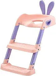 Zuasdvnk Toilet Training Seat - 2-in-1 Folding Seat with Step Stool Ladder - Bathroom Accessories, Safe Potty with Anti-Slip Pad for 6 Months to 10 Years Kids