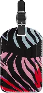 [WOSHJIUK] Luggage Tags,2 Pack Labels Suitcase Tags,Black Stripe Red,Luggage Tags Privacy Protection Travel Bag Tag