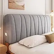 Dremdo Bed Headboard Slipcover, Bedside Cover Protector with Stretch Dustproof Cotton Cover, Dustproof Head Board Protector Bed Headboard Slipcover Modern Bedroom Decor,Gray,1.5m