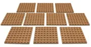Lego 10 New Medium Nougat Plates 8 x 8 Studs Pieces