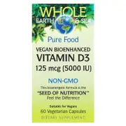 Natural Factors, Whole Earth & Sea®, Vegan Bioenhanced Vitamin D3, 125 mcg (5,000 IU), 60 Vegetarian Capsules