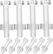 Homoyoyo 10 Sets Clear Acrylic Screws And Nuts Set Transparent Self Tapping Furniture Fasteners For Wood And Cabinet Furniture Assembly